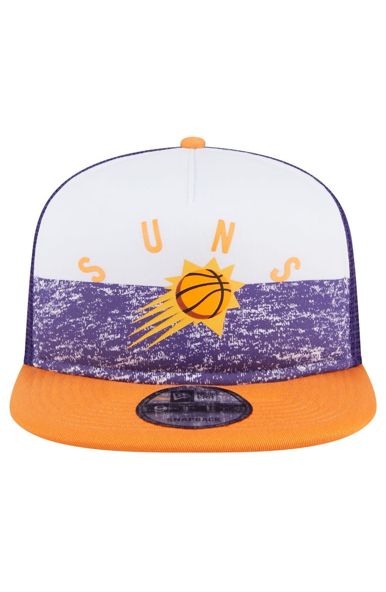 New Era Men's New Era Purple Phoenix Suns Arch A-Frame Trucker 9FIFTY Snapback Hat, Alternate, color, Purple