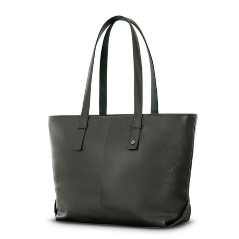 Mobile Solution 2 Leather Tote W/ Laptop Sleeve