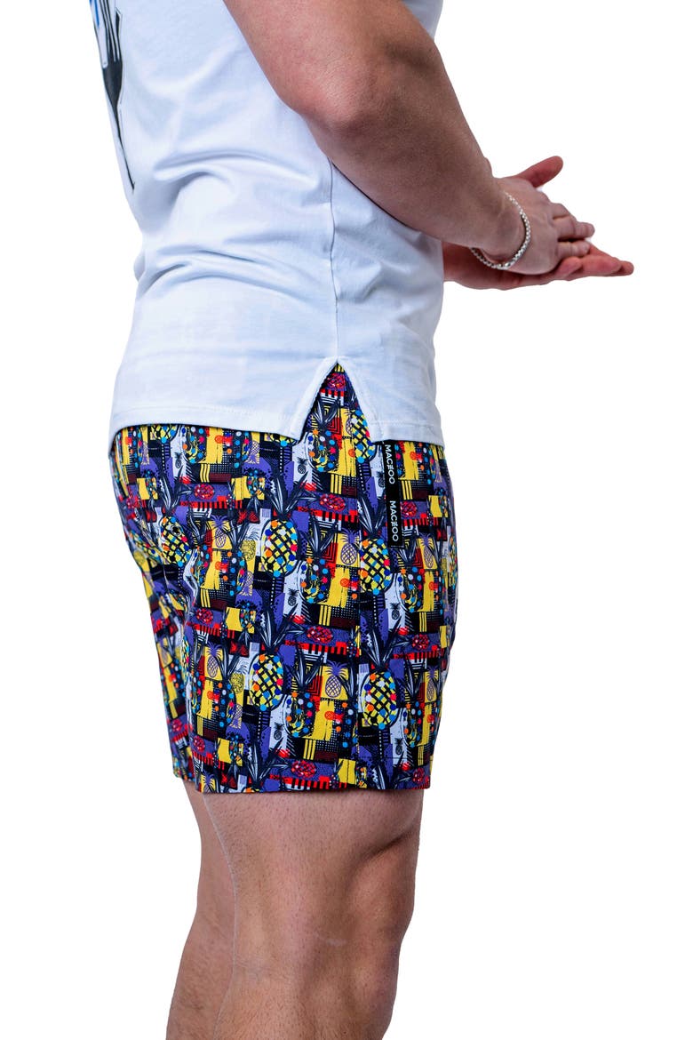 Lion Pineapple Swim Trunks, Alternate, color, MULTI