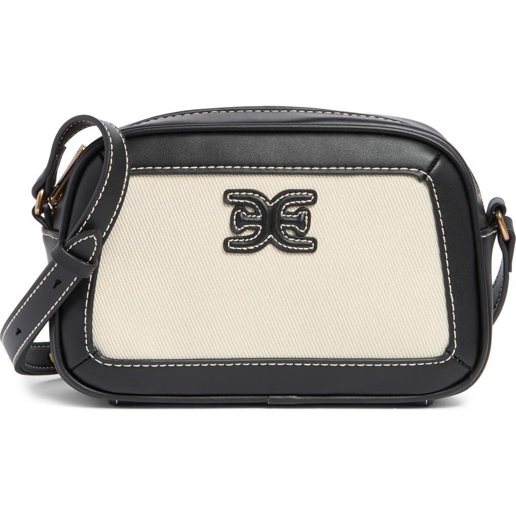 Sam Edelman Fitz Canvas Camera Bag In Cream/black