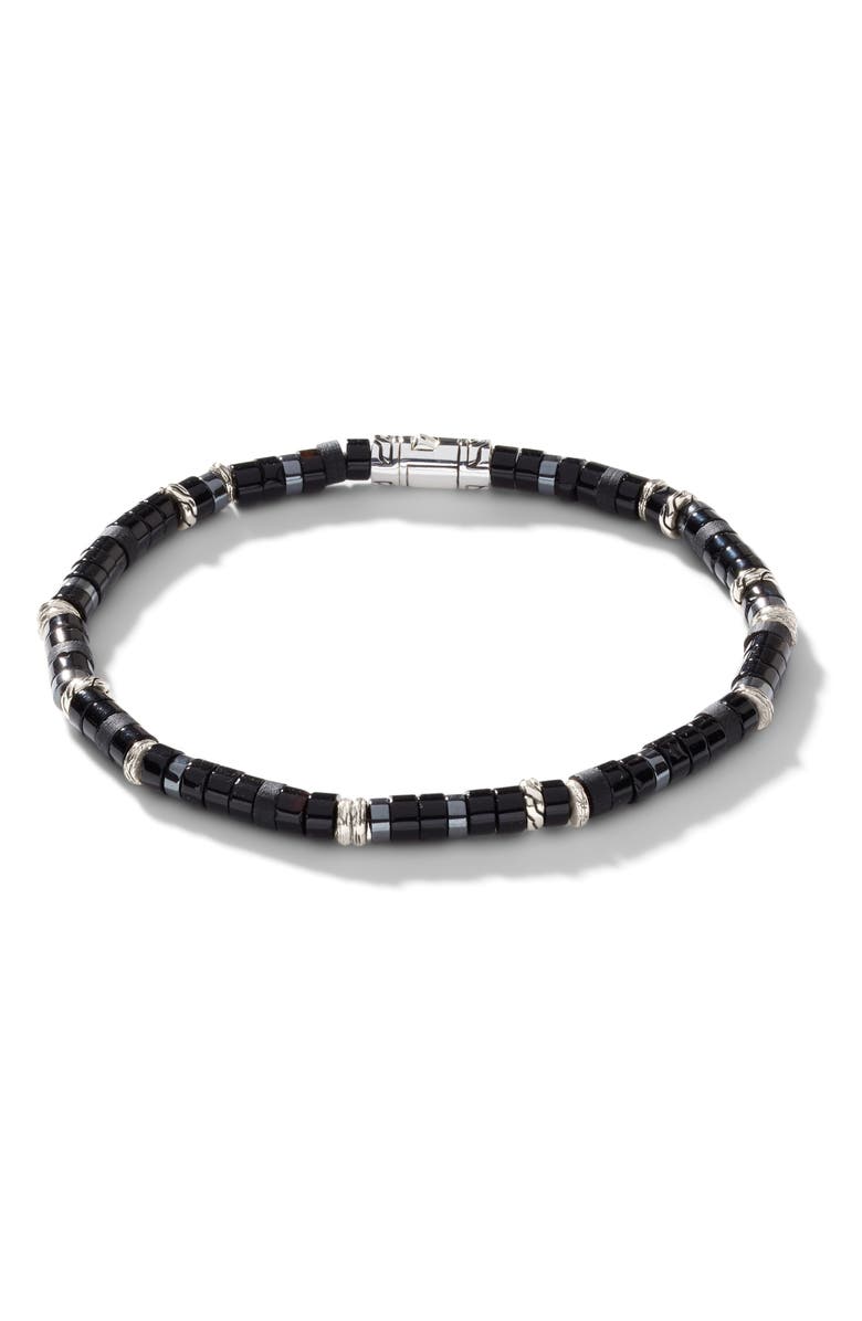 John Hardy Heishi Bracelet, Gemstones, Sterling Silver, Main, color, Silver/Black