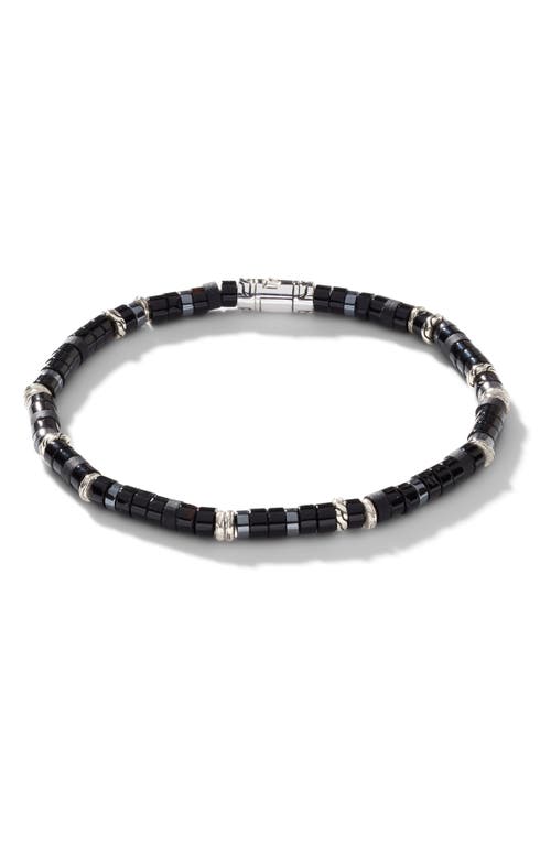 John Hardy Heishi Bracelet, Gemstones, Sterling Silver in Silver/Black 