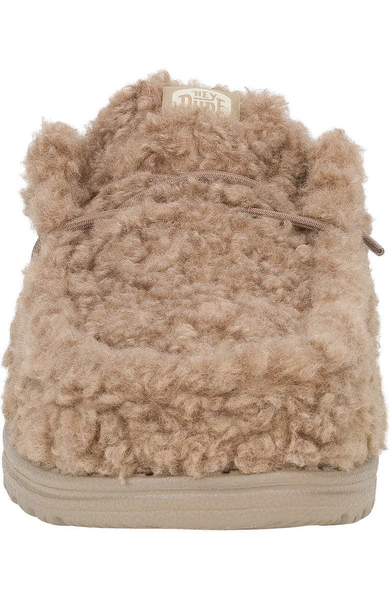 Hey Dude Wally Faux Shearling Slipper, Alternate, color, Timber Wolf