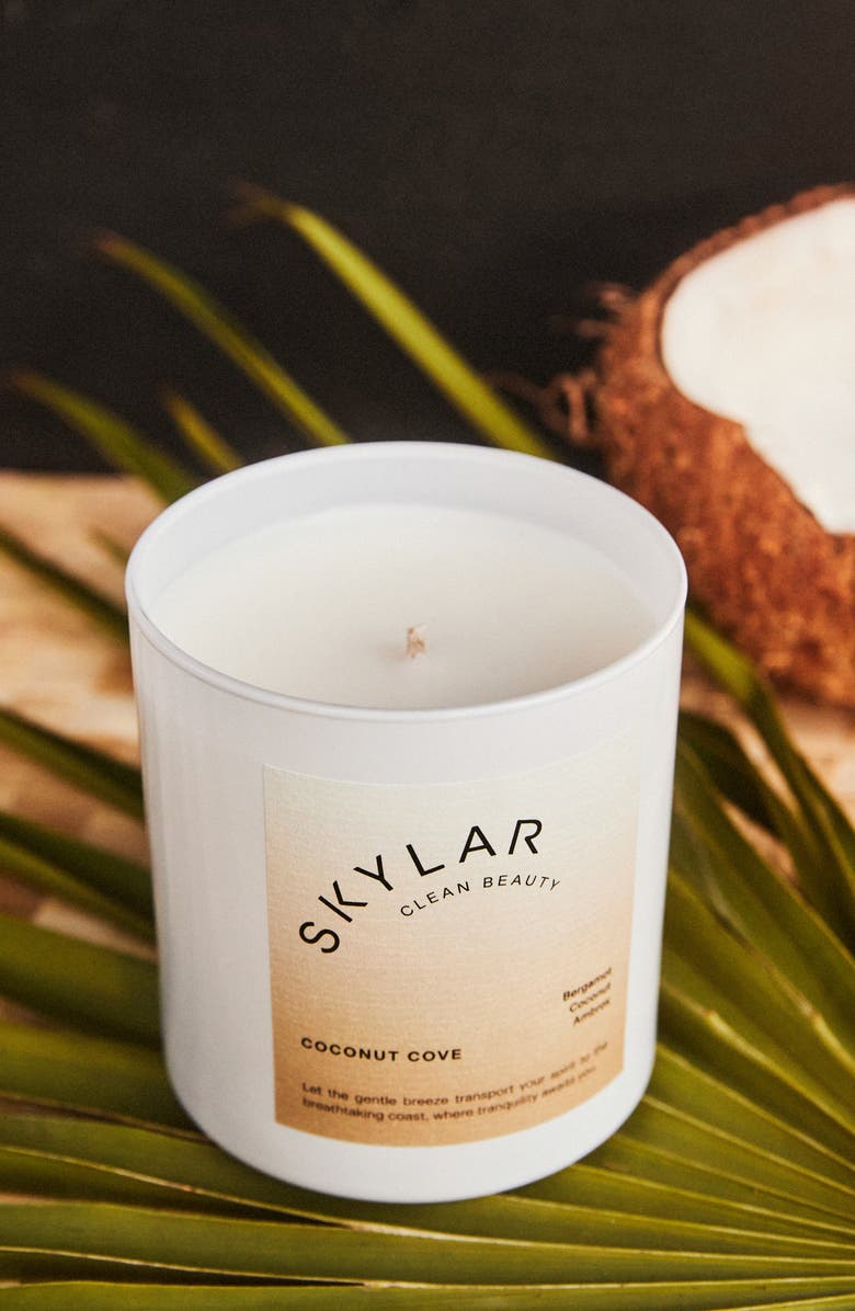 Skylar Coconut Cove Scented Candle, Alternate, color, 