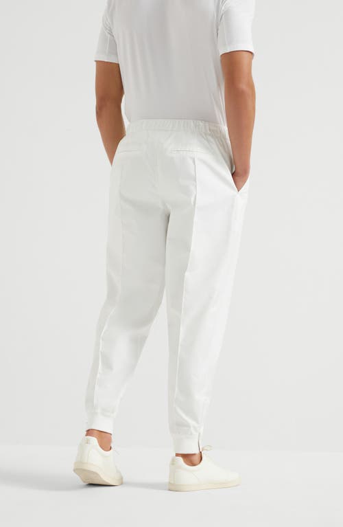 Brunello Cucinelli Nylon Tapered Trousers In White