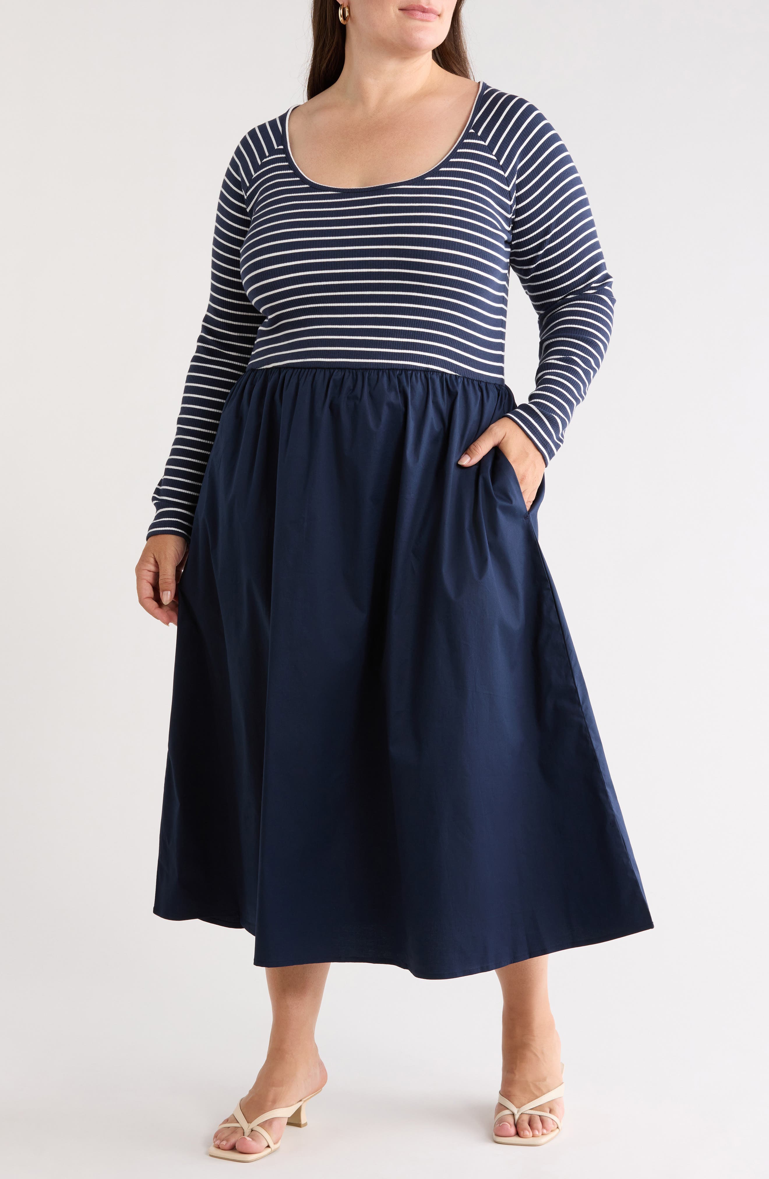 selected NAVY- IVORY ASHLEY STRIPE