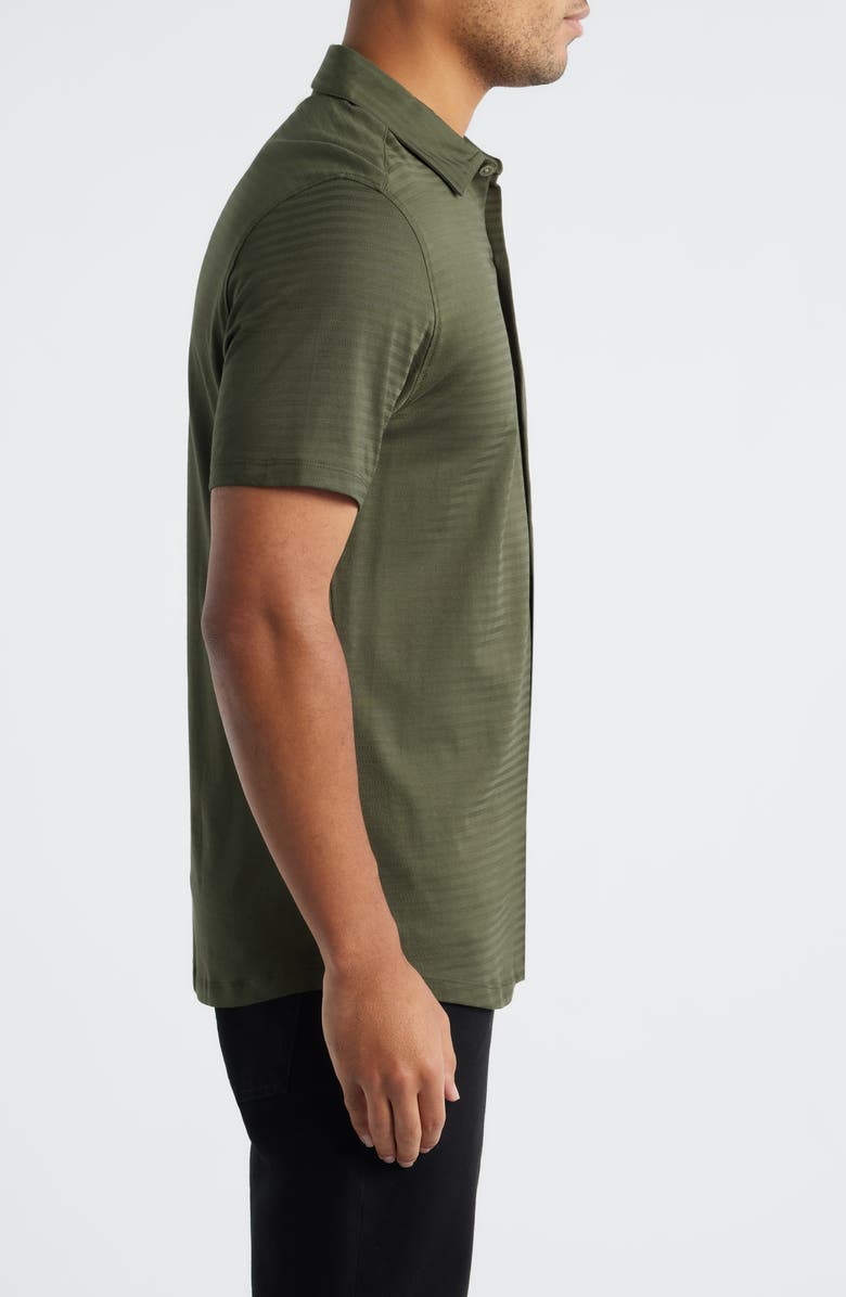 Robert Barakett Christopher Short Sleeve Pima Cotton Button-Up Shirt, Alternate, color, Olive