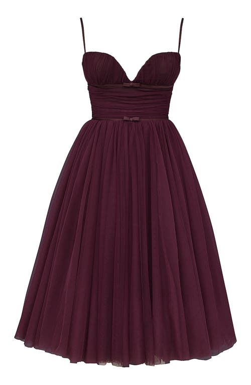 House Of Cb Princess Tulle Fit & Flare Evening Dress In Adobe Rose