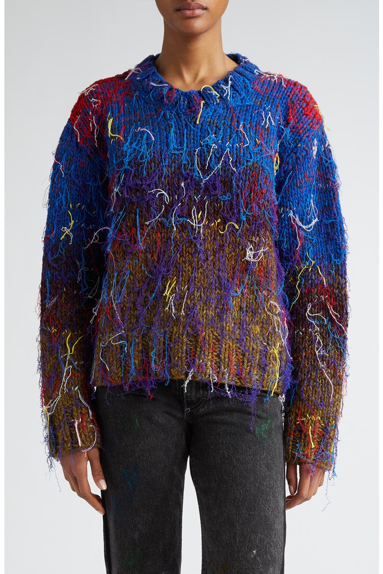 Wool Blend Sweater, Main, color, RED MIX COLORS