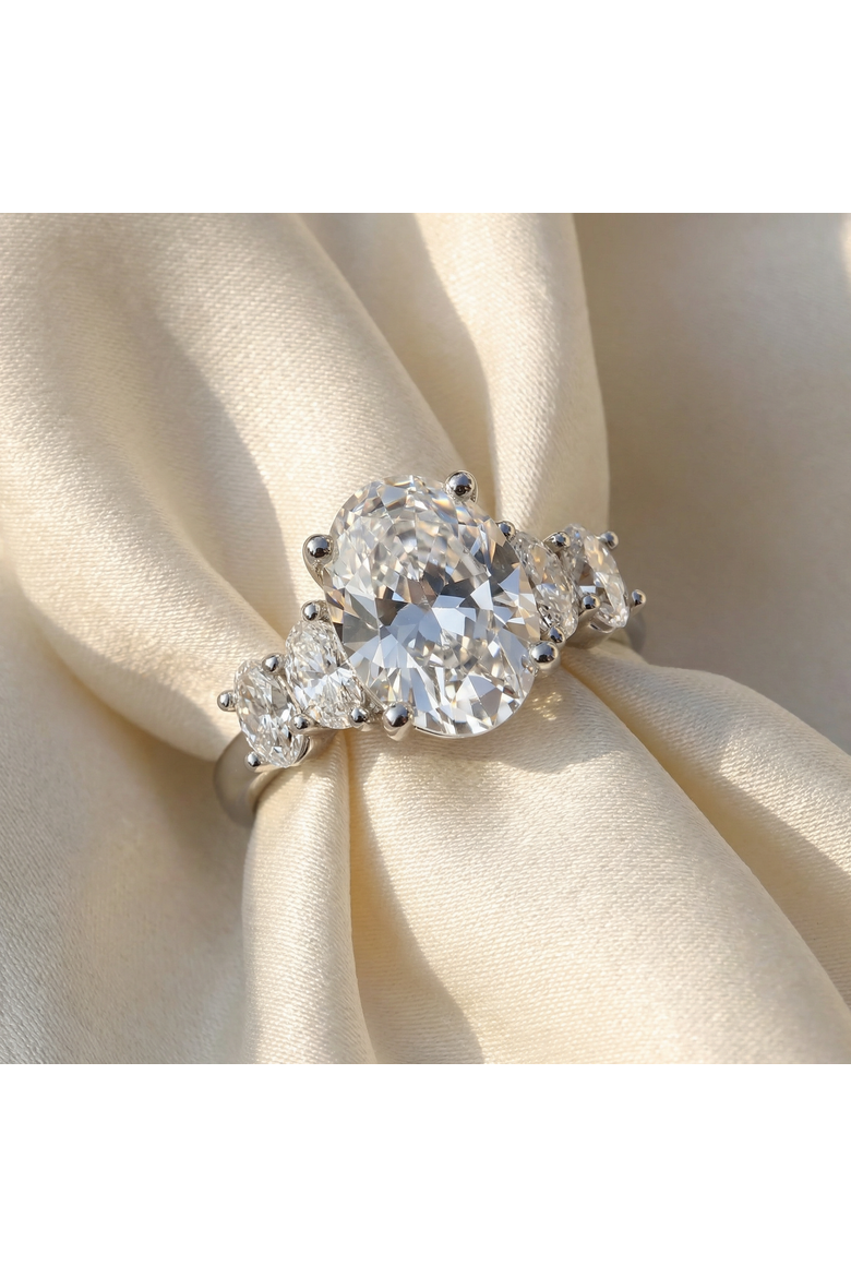 Certified 8.50Ct Oval Diamond Engagement Ring 14k Gold, Alternate, color, 14k White Gold