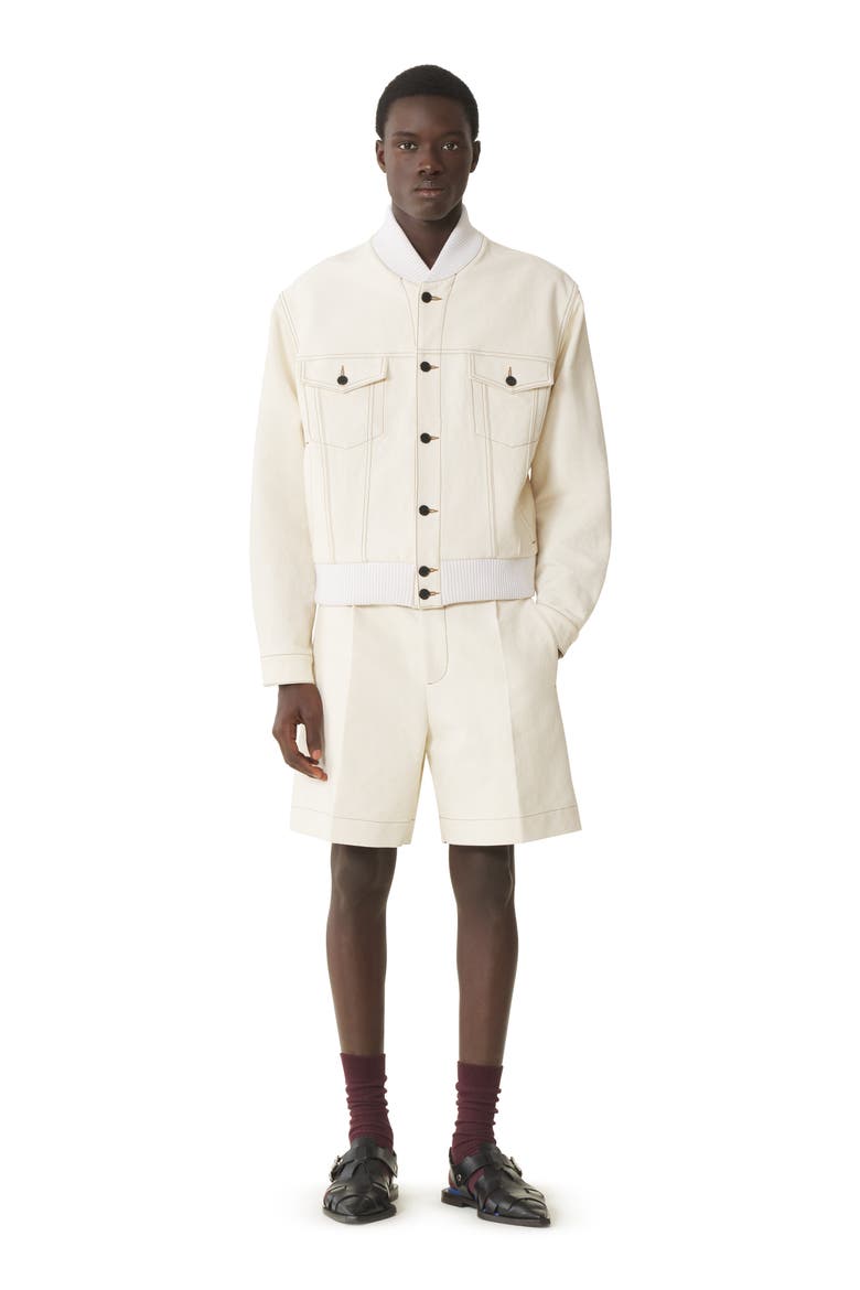 Denim Shorts, Main, color, White