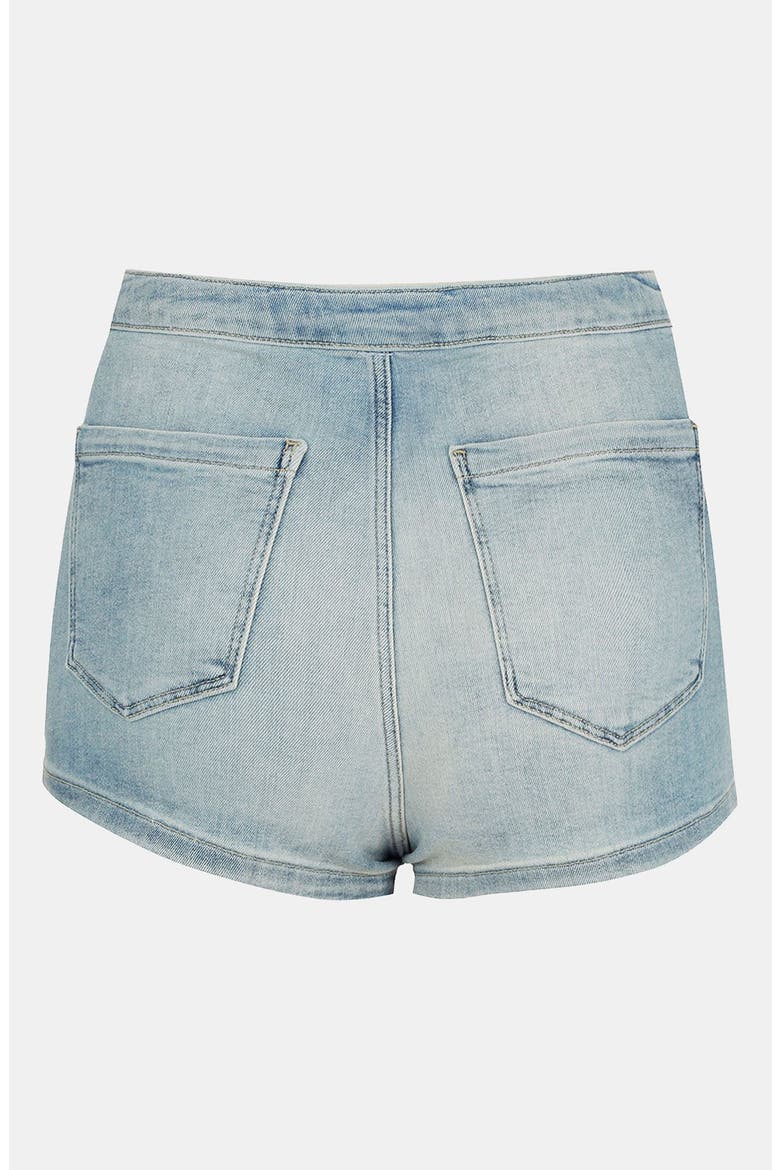 Moto 'Francis' Denim Hot Pants, Alternate, color, LIGHT DENIM