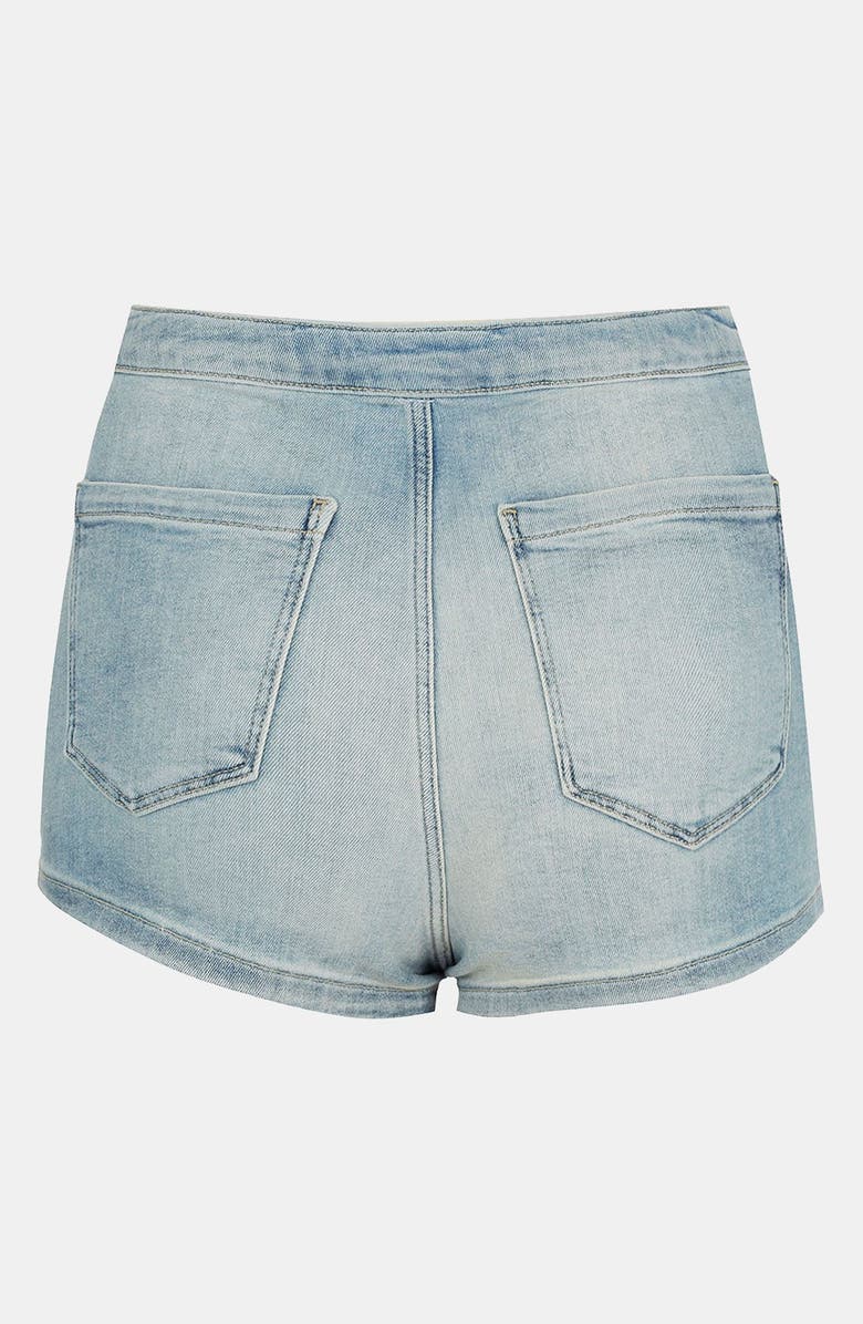 Topshop Moto 'Francis' Denim Hot Pants, Alternate, color, 