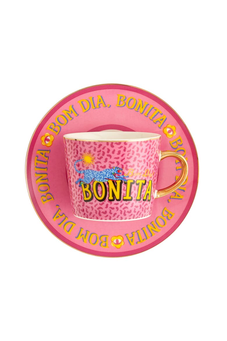 Luohu Bonita 2 Pcs Porcelain Coffee Set 3 oz. Coffee Ritual, Main, color, Pink