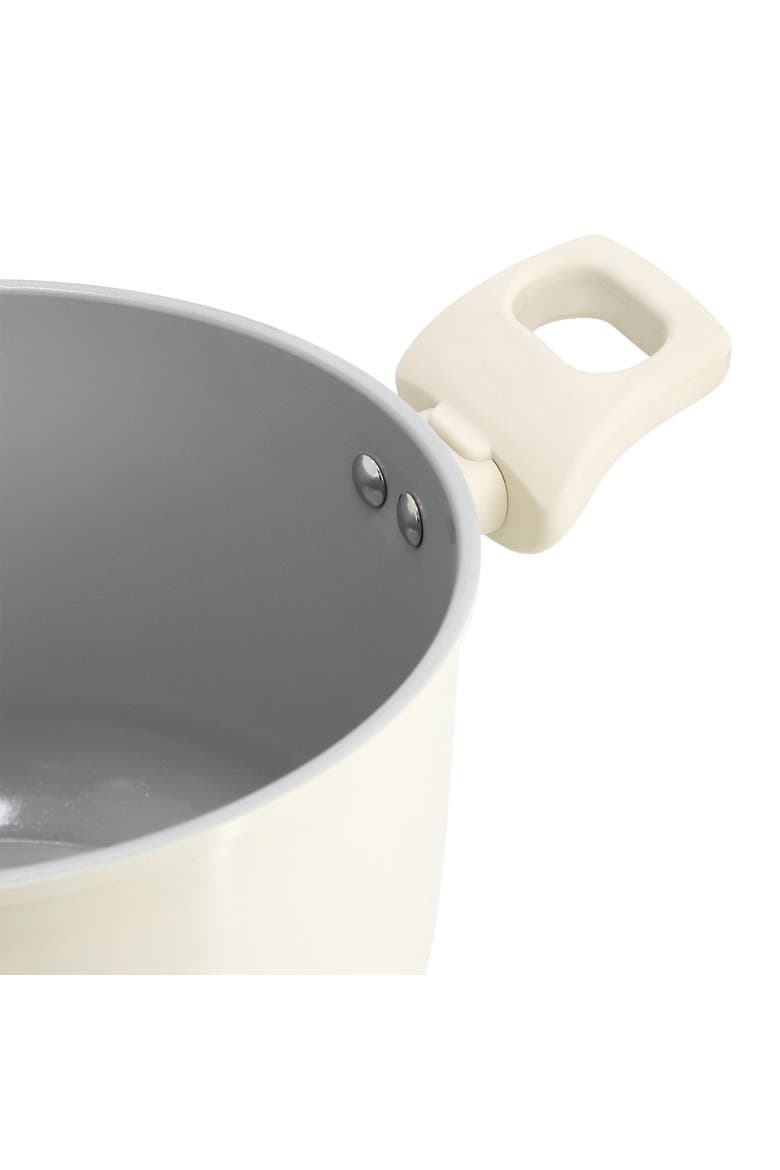 7pc Ceramic Nonstick Aluminum Cookware Set in Linen, Alternate, color, White