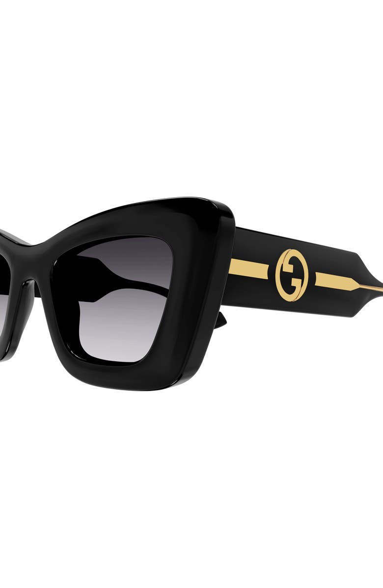 Gucci 49mm Small Gradient Cat Eye Sunglasses, Alternate, color, 