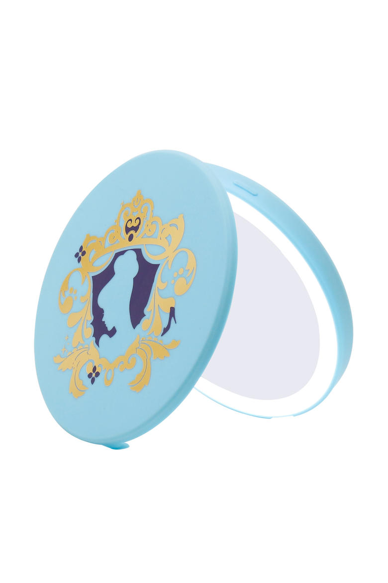 Cinderella Compact Mirror with LED Light and Wireless Power Bank Charging Base, Main, color, Blue