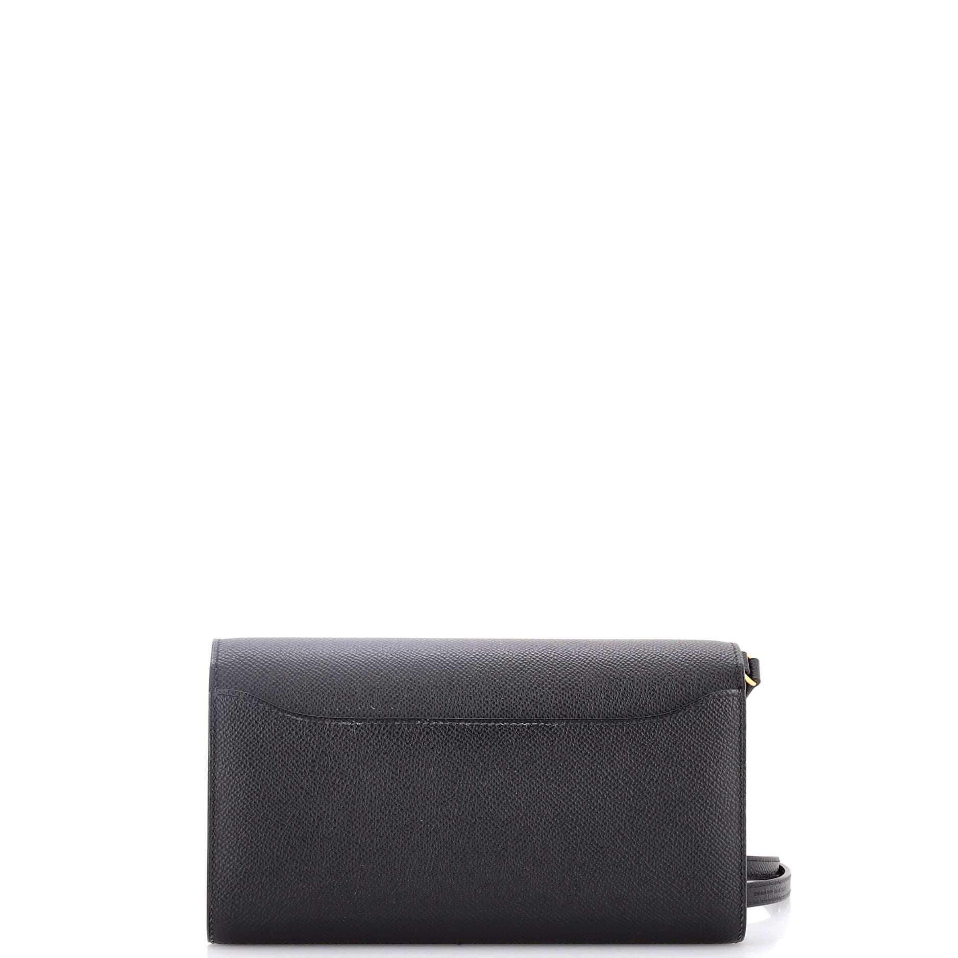 Pre-Owned Hermes Constance To Go Wallet Epsom, Alternate, color, Noir