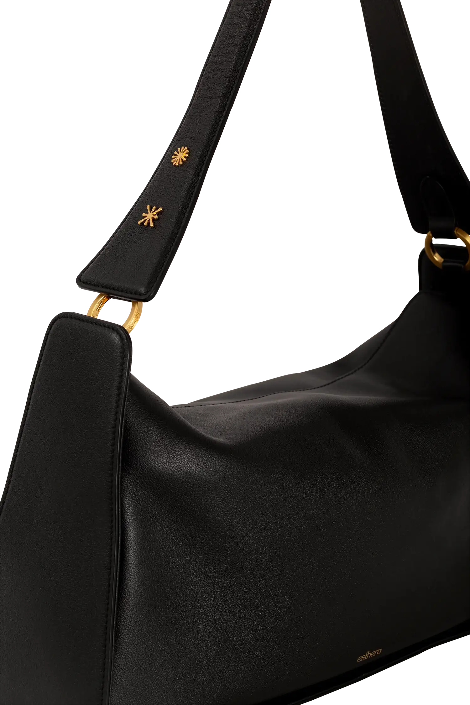Esthera 10AM Maxi Leather Shoulder Bag, Alternate, color, Black