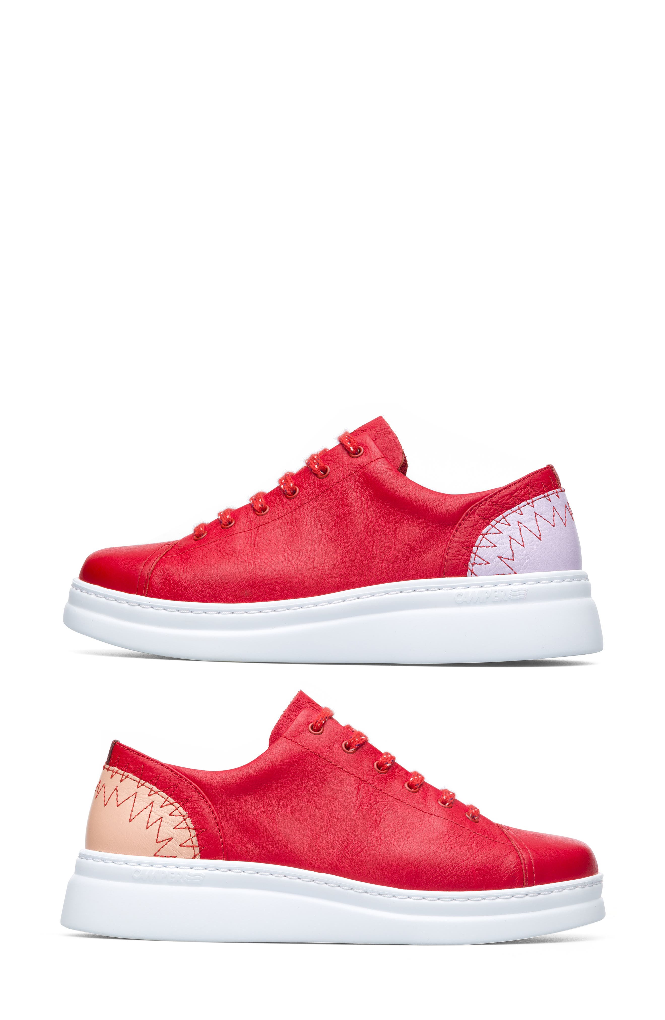 Twins Mismatched Wedge Sneaker, Alternate, color, RED