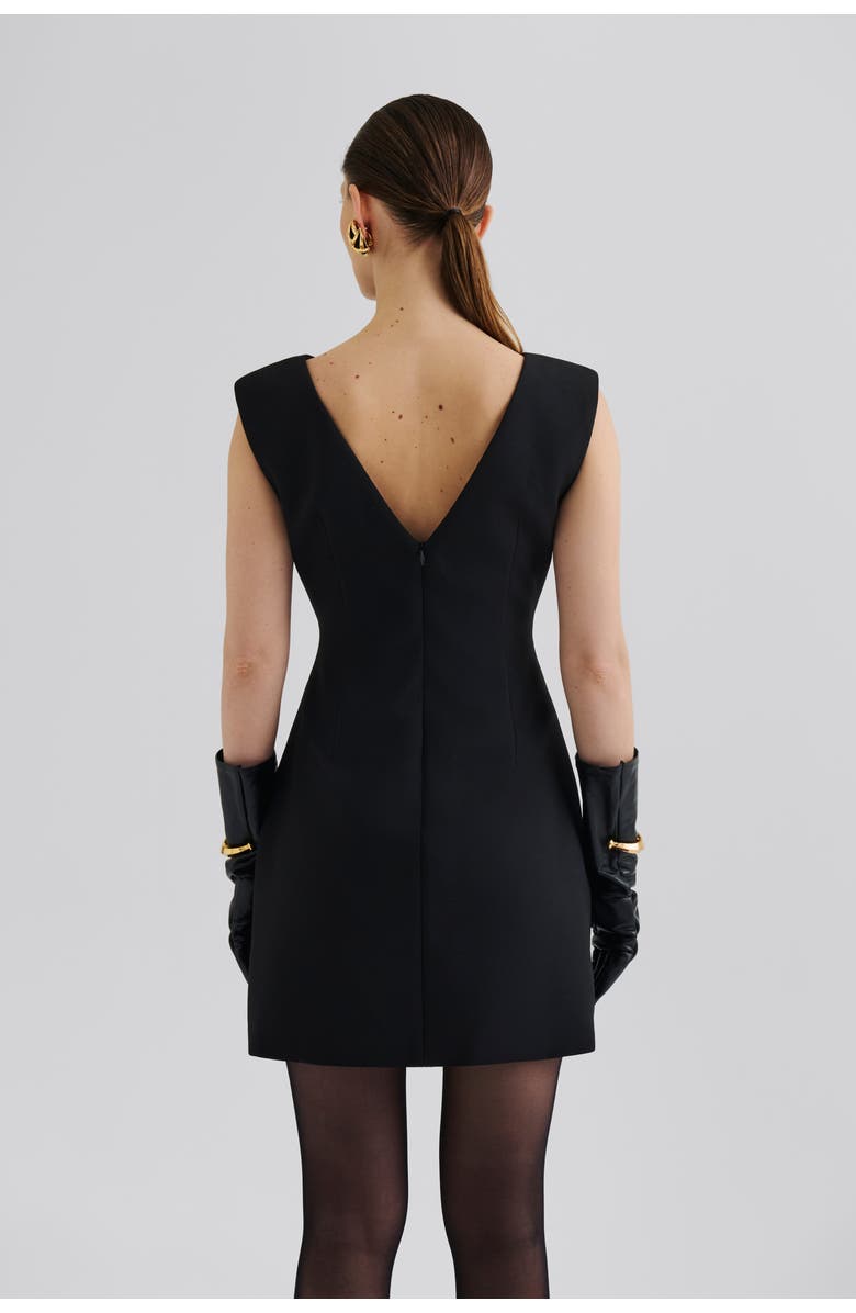 Malina Adelina High Neck Mini Dress, Alternate, color, Black