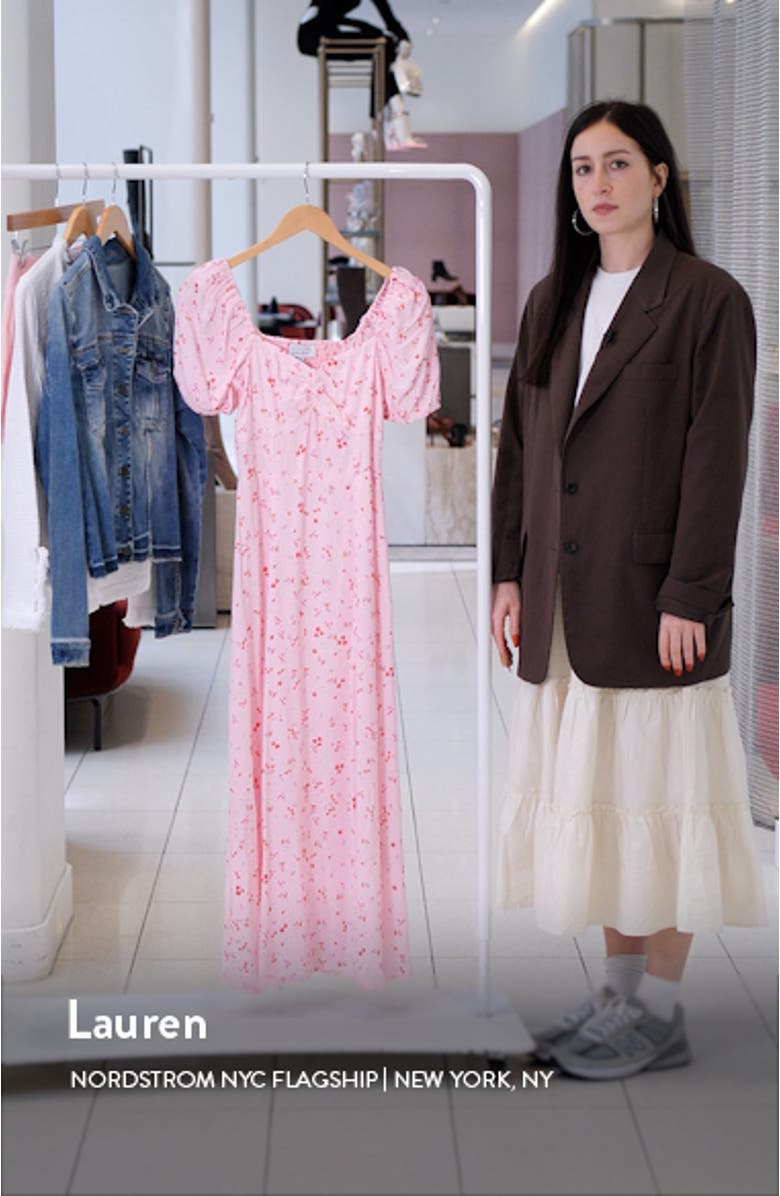 Floral Print Puff Sleeve Dress, sales video thumbnail