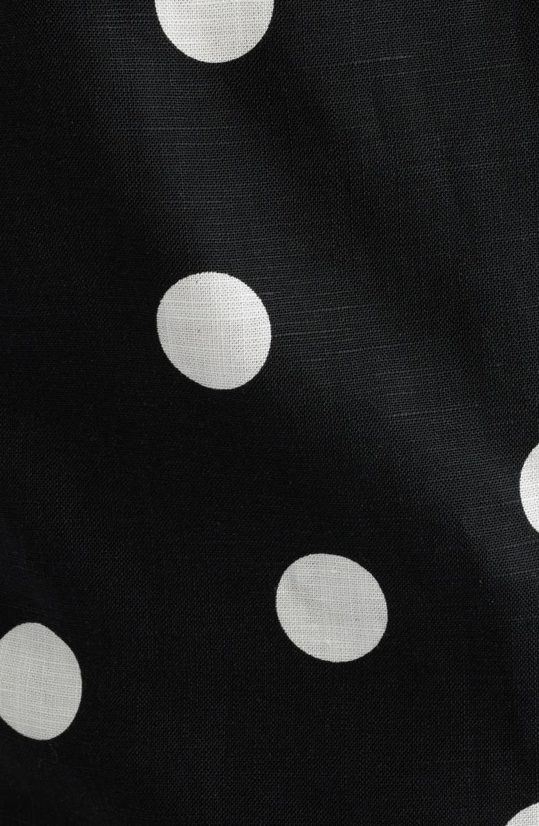 MANGO Abrei Polka Dot One Shoulder Crop Top, Alternate, color, Black