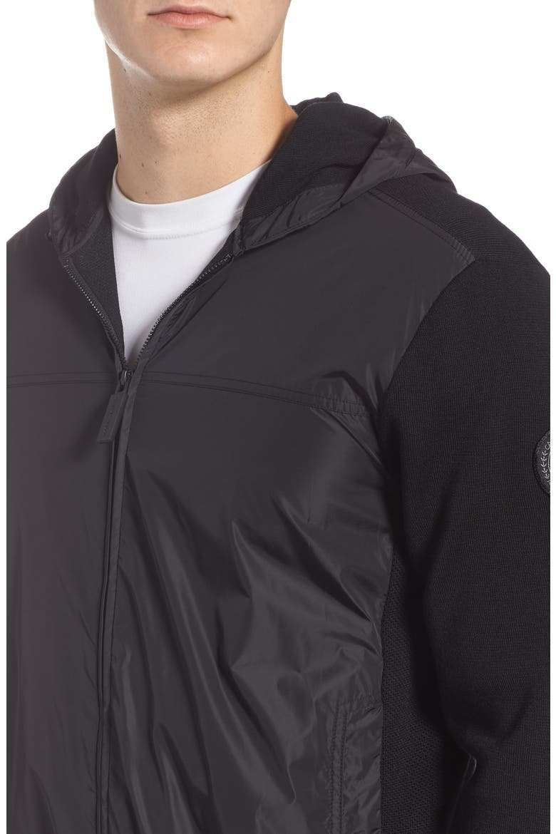 Black Label Windbridge Regular Fit Hooded Sweater Jacket, Alternate, color, BLACK