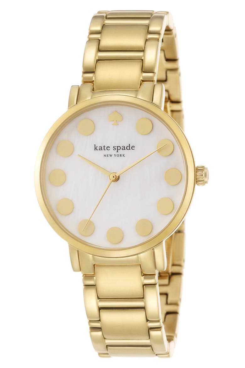 'gramercy' dot dial bracelet watch, 34mm, Alternate, color, GOLD