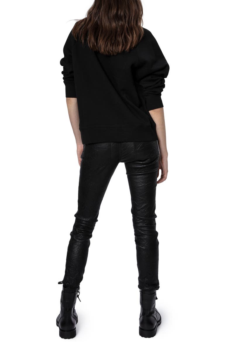 Camo Skull Cotton Graphic Sweatshirt, Alternate, color, NOIR