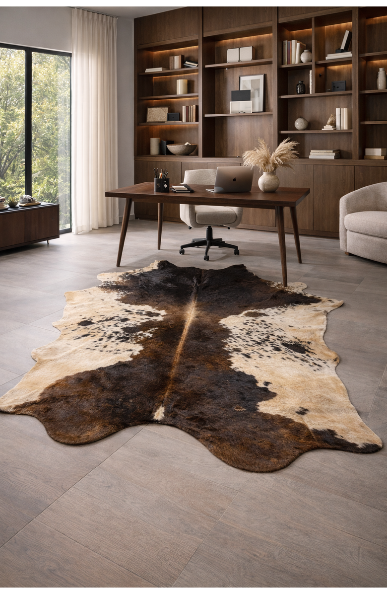 Rhacam Eco Hide Frances Brown Speckled Cowhide Rug  8'0" × 6'4", Alternate, color, Brown Speckled
