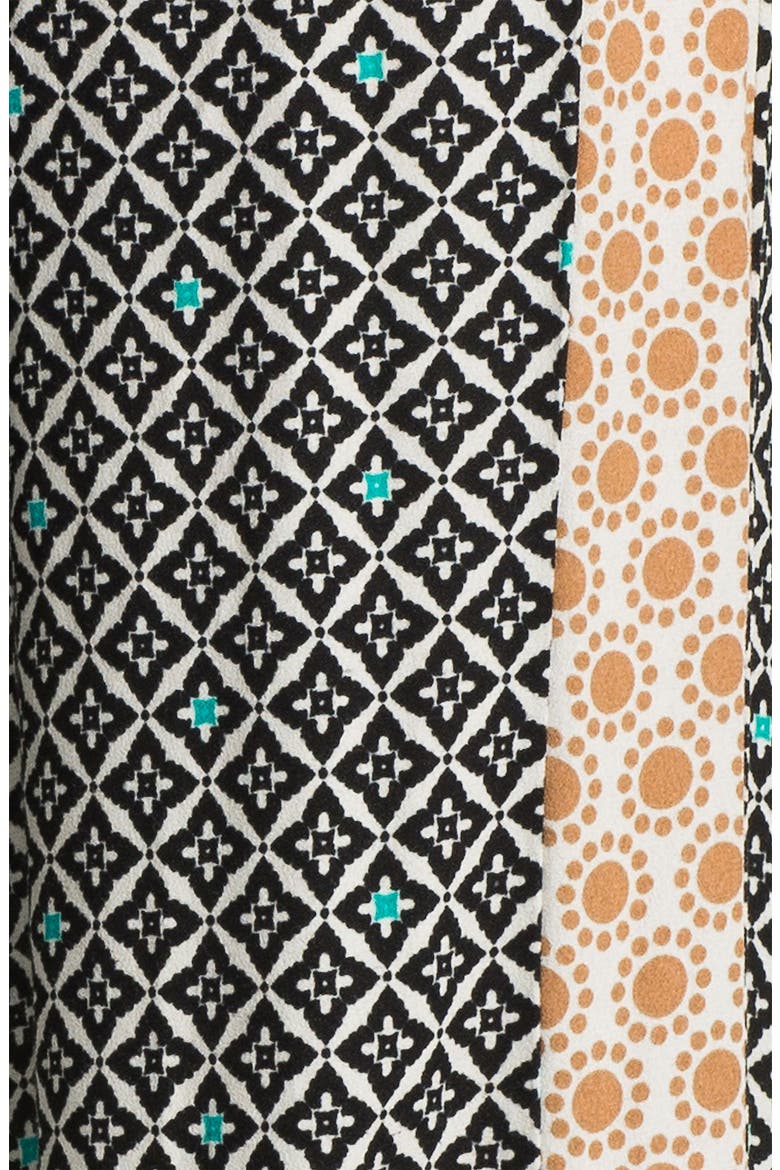 'Sun Tile' Mix Print Palazzo Pants, Alternate, color, BLACK