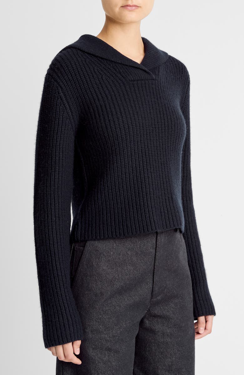Vince Rib Wool & Cashmere Sailor Collar Sweater, Alternate, color, Coastal