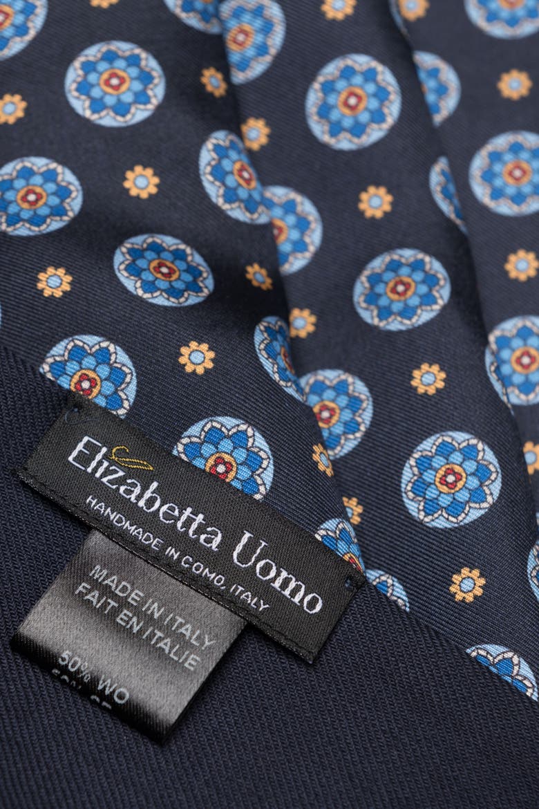 Palatino - Wool Backed Silk Scarf for Men, Alternate, color, Navy and Blue