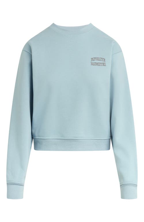 Favorite Daughter Collegiate Cotton Blend Sweatshirt in Sea Blue/gardenia at Nordstrom, Size Small