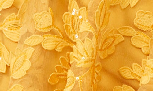Helsi Florence Sequin Floral Strapless Midi Dress In Marigold