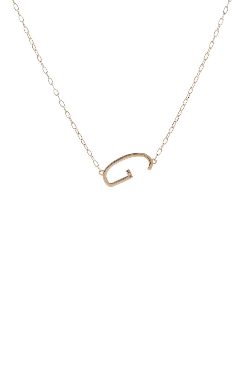 Alex and Ani Gold Elongated Initial Pendant Necklace, Main, color, Gold - G