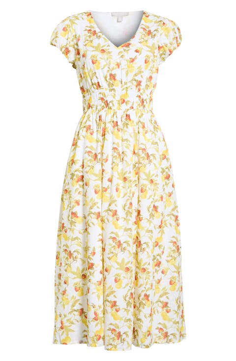 Puff Sleeve Midi Dress