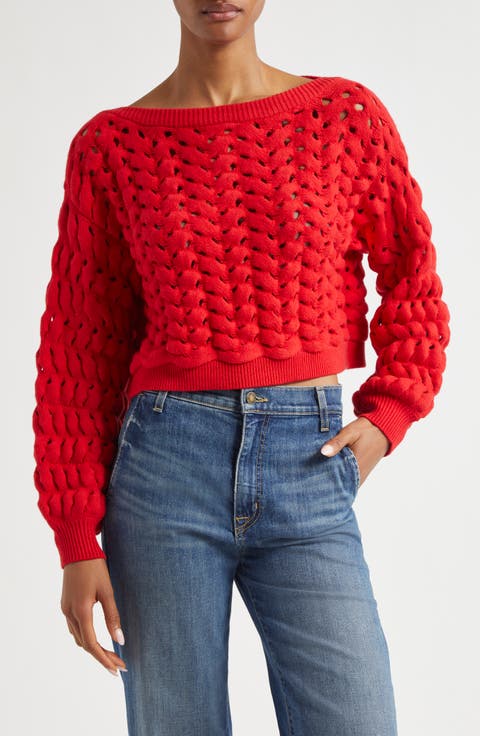 Allene Chunky Open Stitch Cotton & Wool Blend Sweater