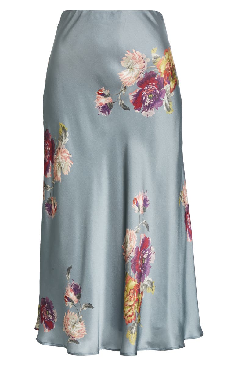 Rebecca Taylor Simone Fleur Silk Charmeuse Bias Cut Skirt, Alternate, color,