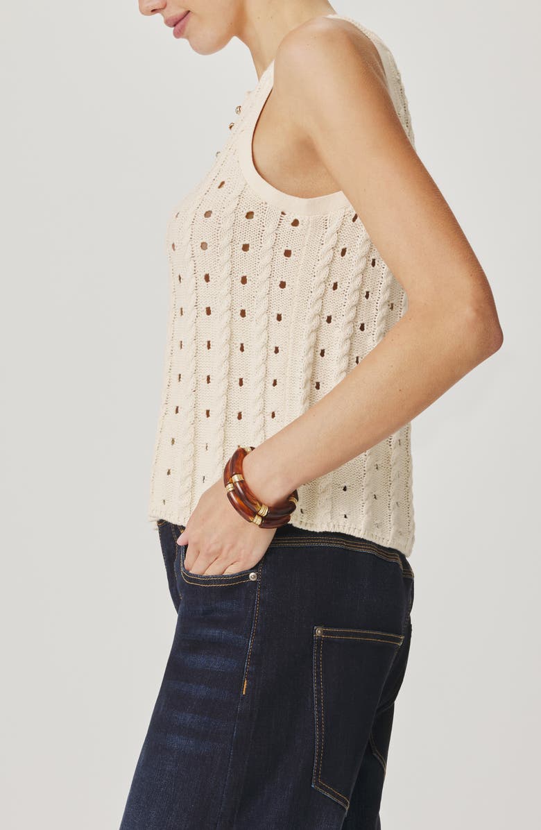 Splendid Foster Sleeveless Cotton Sweater, Alternate, color, Shell White