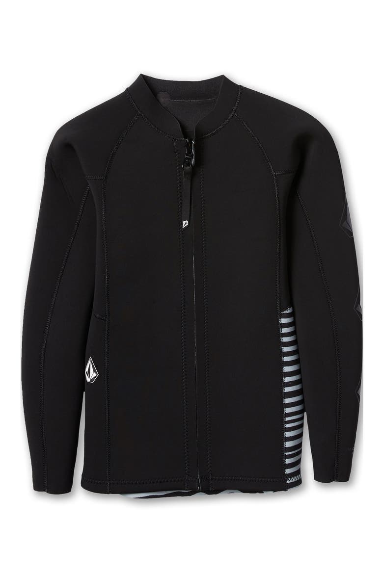 Stone Zip Neoprene Jacket, Main, color, BLACK