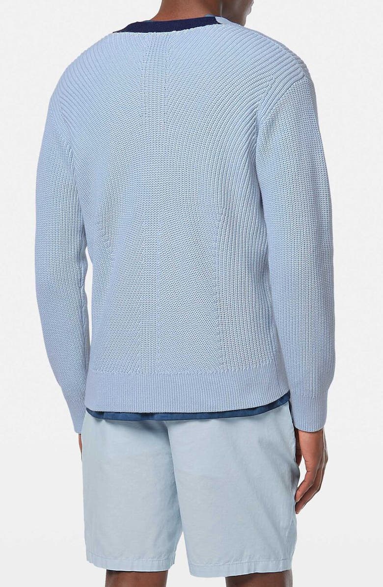 Scotch & Soda Structured Dropped Shoulder Cotton Cardigan, Alternate, color, Shirting Blue