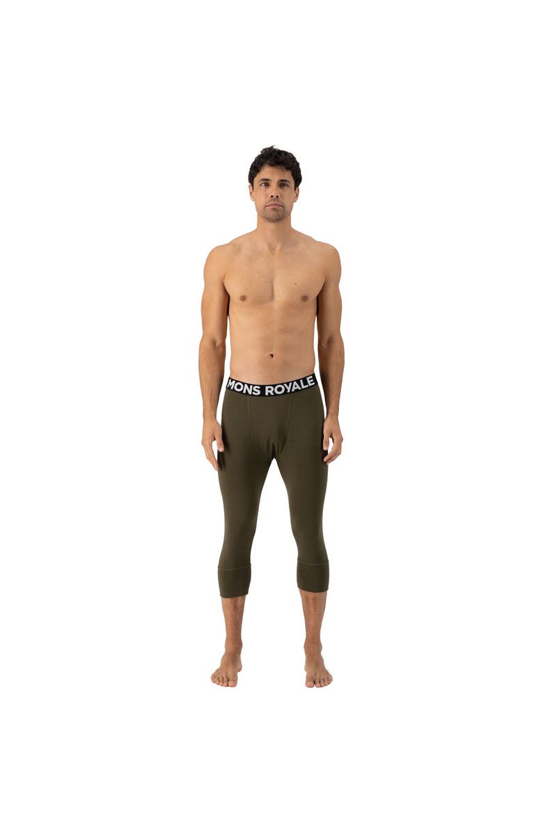 Mons Royale Cascade 3/4 Legging - Men's, Alternate, color, Dark Olive