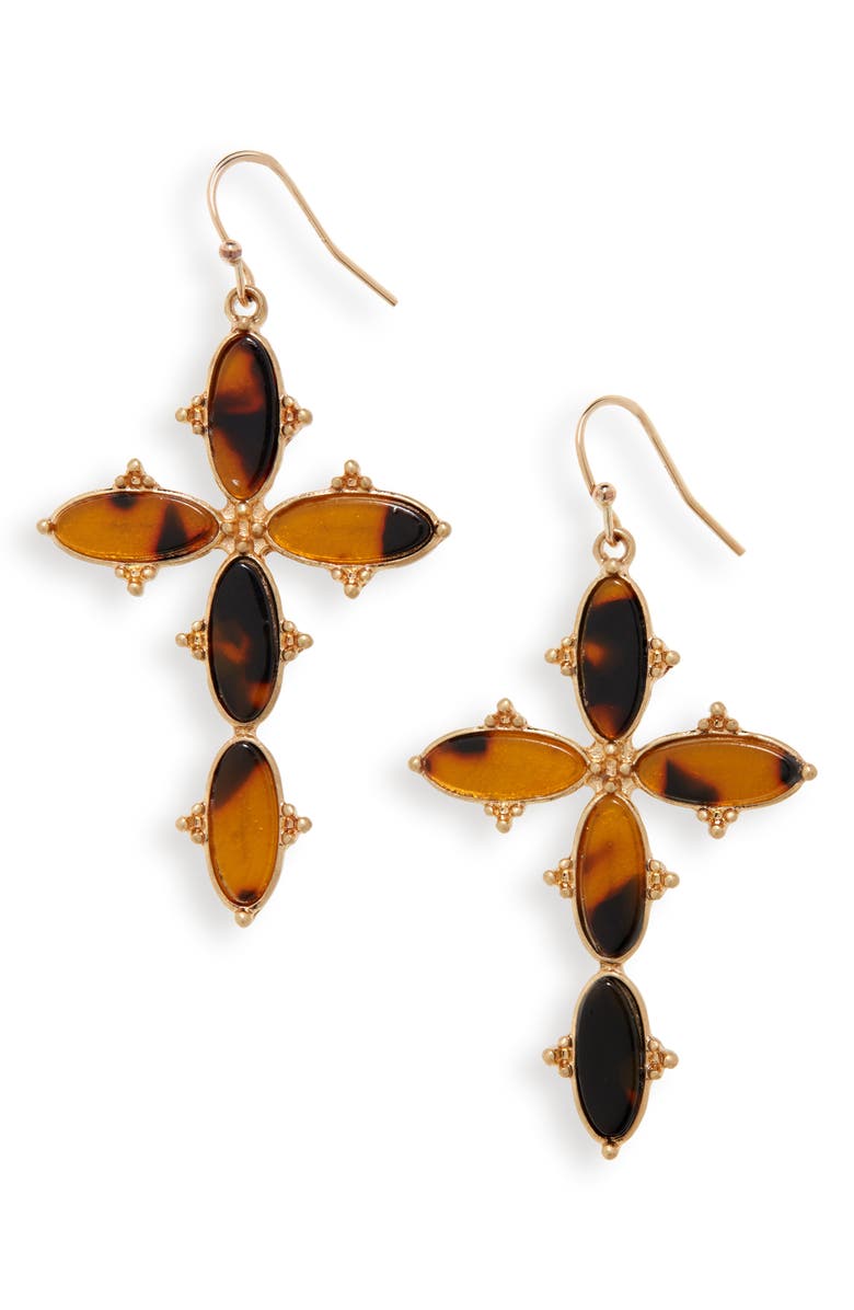 Bracha Mercy Cross Drop Earrings, Main, color, 