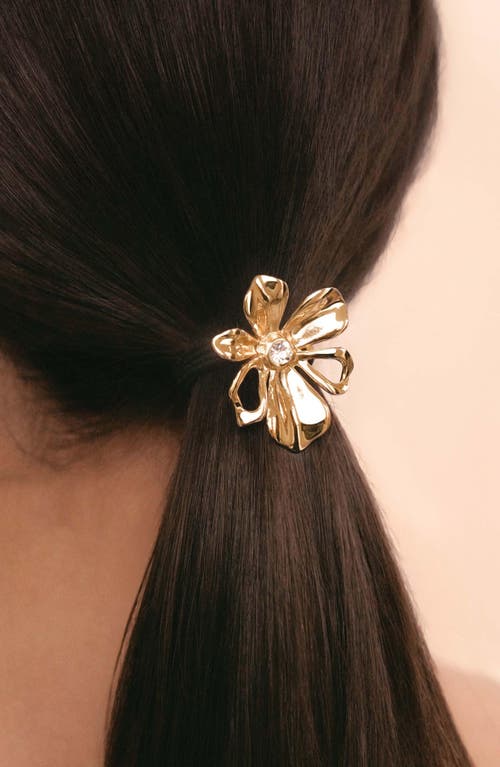 Ettika Crystal Flower Hair Elastic In Black