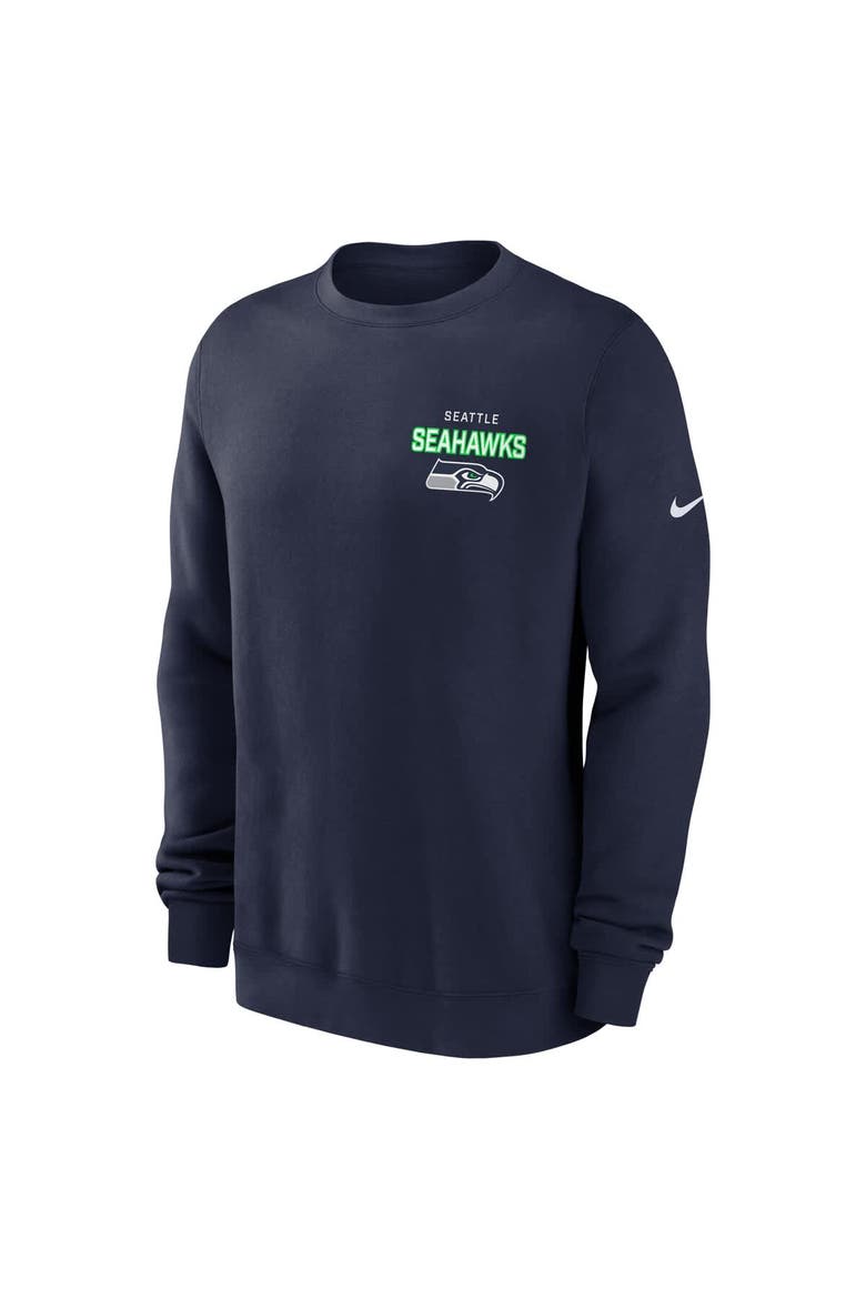 Men's Nike College Navy Seattle Seahawks Primetime Club Fleece Pullover Sweatshirt, Alternate, color, College Navy