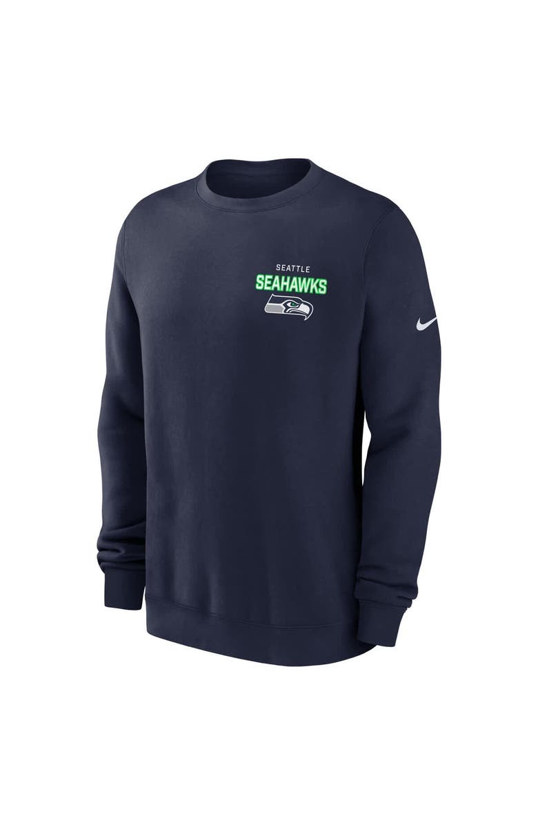 Nike Men's Nike College Navy Seattle Seahawks Primetime Club Fleece Pullover Sweatshirt, Alternate, color, College Navy