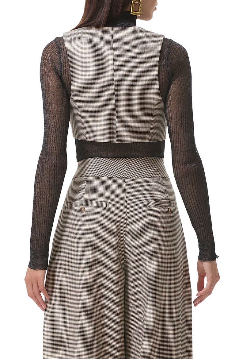 Daryl Houndstooth Crop Vest, Alternate, color, BLACK CREAM HOUNDSTOOTH