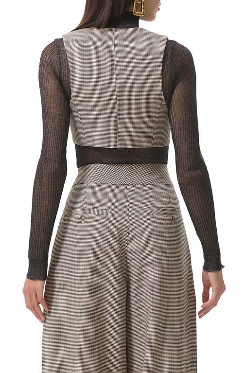 Afrm Daryl Houndstooth Crop Vest In Gray